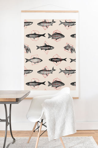 Florent Bodart Fishes In Geometrics Art Print And Hanger
