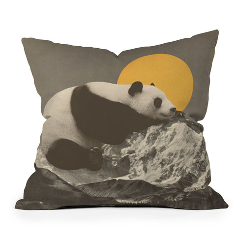 Florent Bodart Giant Panda on Mountains Throw Pillow