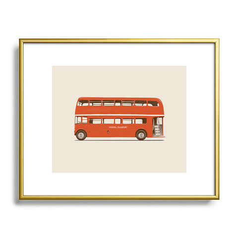 Florent Bodart London Bus Metal Framed Art Print