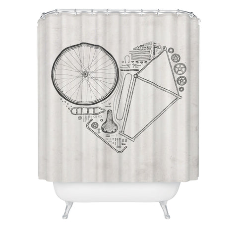 Florent Bodart Love Bike Shower Curtain