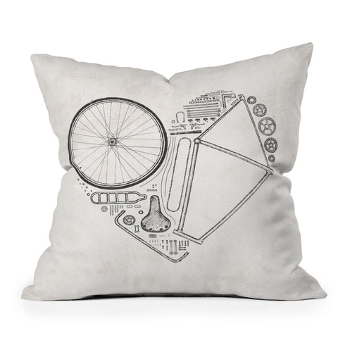 Florent Bodart Love Bike Throw Pillow