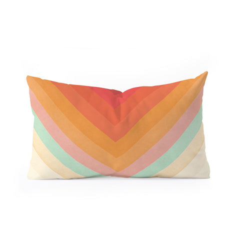 Florent Bodart Rainbow Chevrons Oblong Throw Pillow