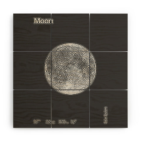 Florent Bodart Solar System Moon Wood Wall Mural