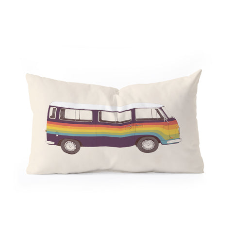 Florent Bodart Van Rainbow Vintage Oblong Throw Pillow