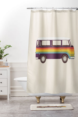 Florent Bodart Van Rainbow Vintage Shower Curtain And Mat