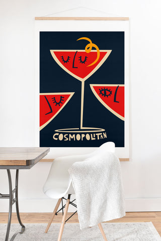 Fox And Velvet Cosmopolitan Cocktail Art Print And Hanger
