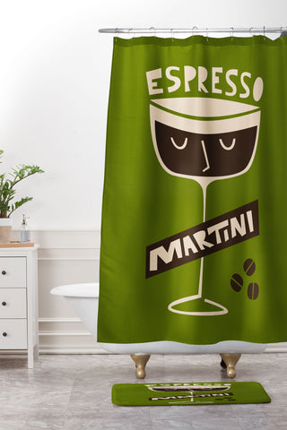 Fox And Velvet Espresso Martini Shower Curtain And Mat