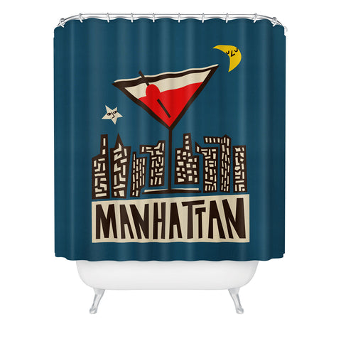 Fox And Velvet Manhattan Cocktail Print Shower Curtain