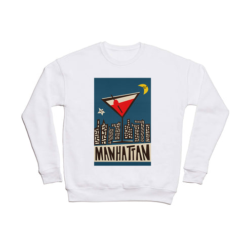 Fox And Velvet Manhattan Cocktail Print Crewneck Sweatshirt