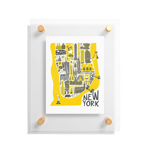Fox And Velvet Manhattan New York Map Floating Acrylic Print