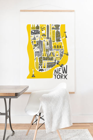 Fox And Velvet Manhattan New York Map Art Print And Hanger