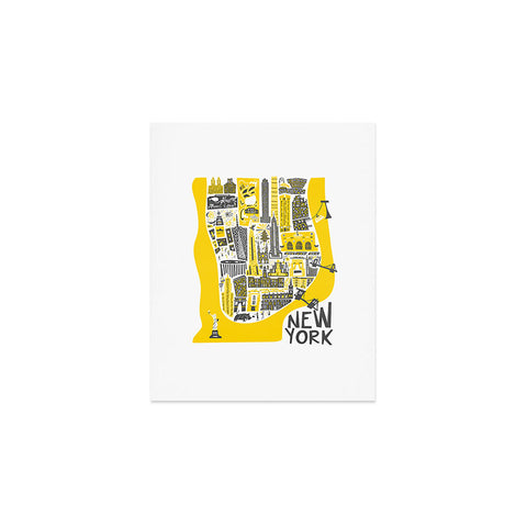 Fox And Velvet Manhattan New York Map Art Print