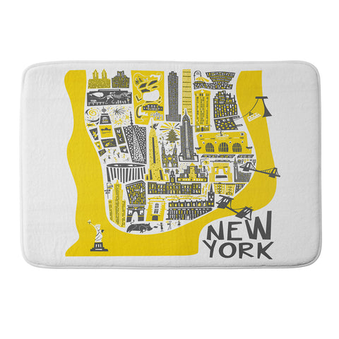 Fox And Velvet Manhattan New York Map Memory Foam Bath Mat