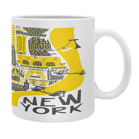Fox And Velvet Manhattan New York Map Coffee Mug