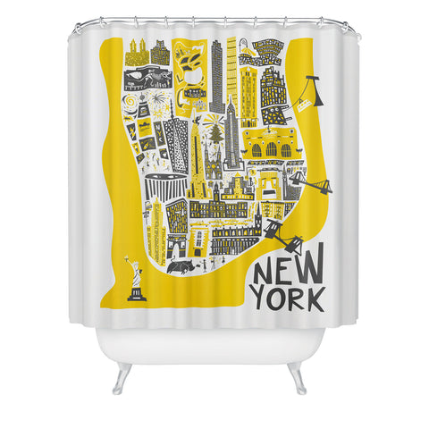 Fox And Velvet Manhattan New York Map Shower Curtain