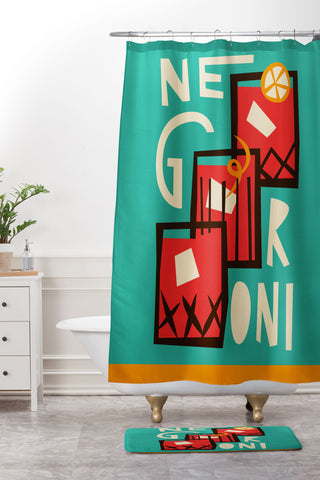 Fox And Velvet Negroni Cocktail Shower Curtain And Mat