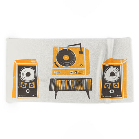 Fox And Velvet Vinyl Deck And Speakers Beach Towel