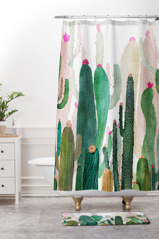 Francisco Fonseca Cactus Forest Shower Curtain And Mat
