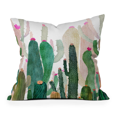 Francisco Fonseca Cactus Forest Throw Pillow