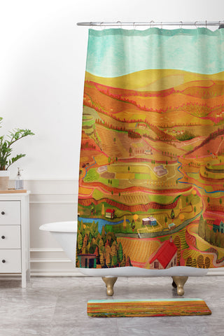 Francisco Fonseca portuguese landscape Shower Curtain And Mat