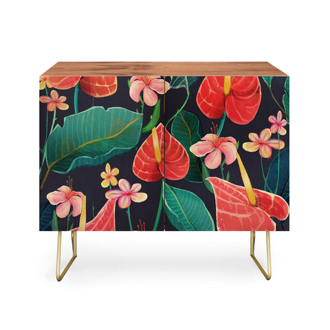 Francisco Fonseca red flowers Credenza