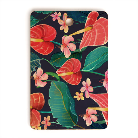 Francisco Fonseca red flowers Cutting Board Rectangle