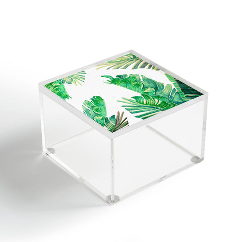 Francisco Fonseca tropical watercolor leaves Acrylic Box