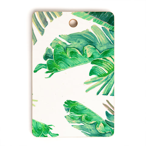 Francisco Fonseca tropical watercolor leaves Cutting Board Rectangle