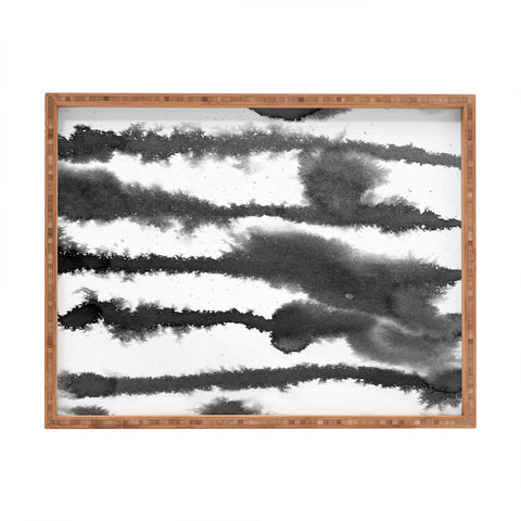 Francisco Fonseca watercolor black lines Rectangular Tray