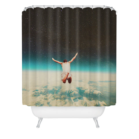 Frank Moth Falling with a Hidden Smile Shower Curtain