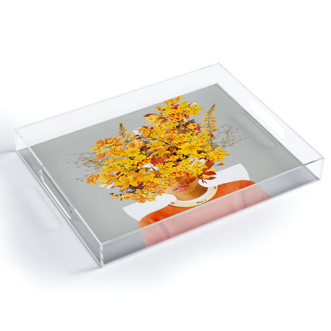 Frank Moth I Saw You Flower in the reflection of my Soul Acrylic Tray