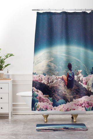 Frank Moth My World Blossomed Shower Curtain And Mat