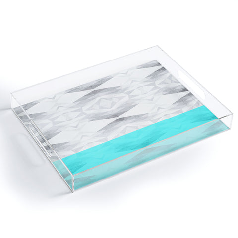 Gabi Lattice Aqua Acrylic Tray