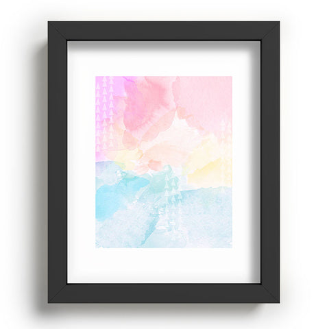 Gabi Pastel Rainbow Watercolor Recessed Framing Rectangle