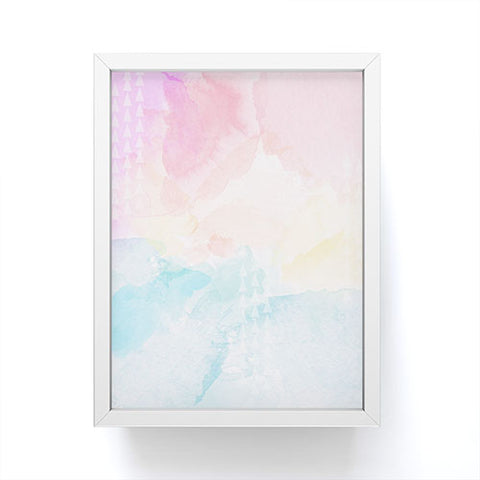 Gabi Pastel Rainbow Watercolor Framed Mini Art Print