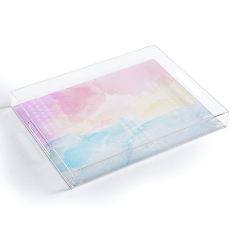 Gabi Pastel Rainbow Watercolor Acrylic Tray