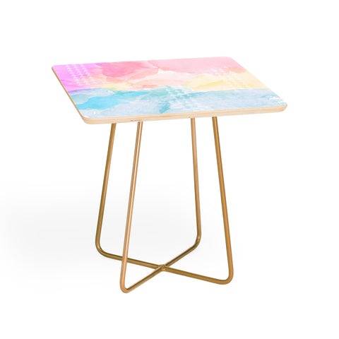 Gabi Pastel Rainbow Watercolor Side Table