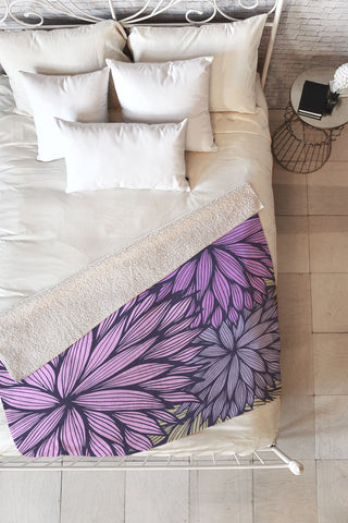 Gabi Purple Dahlia Fleece Throw Blanket