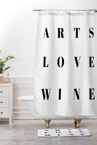 Gabriela Fuente Arts love wine Shower Curtain And Mat