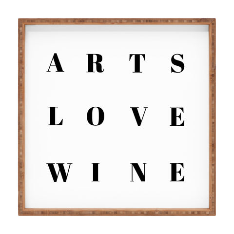 Gabriela Fuente Arts love wine Square Tray