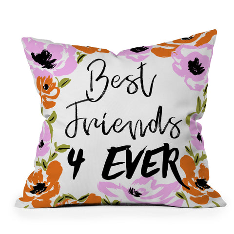 Gabriela Fuente Best Friends 4 ever Throw Pillow