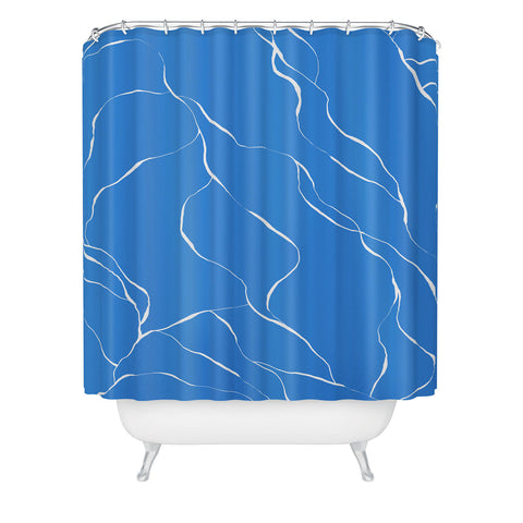 Gabriela Fuente blue line Shower Curtain