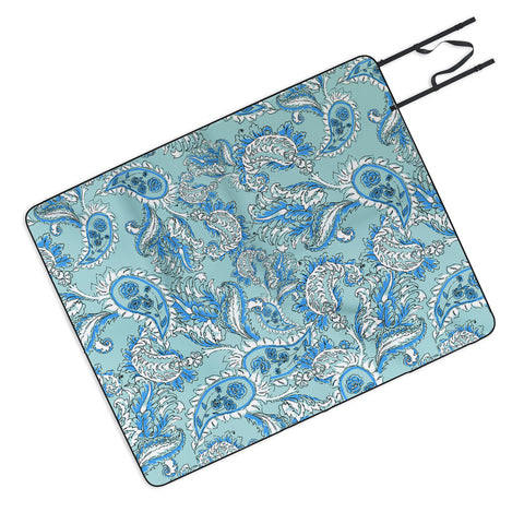 Gabriela Fuente Blue paisley Picnic Blanket