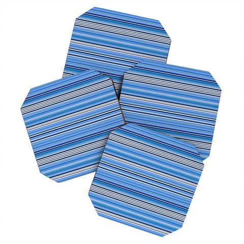 Gabriela Fuente Blue Stripe Coaster Set