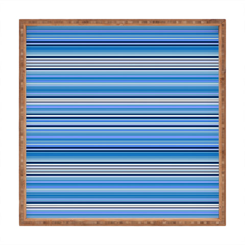 Gabriela Fuente Blue Stripe Square Tray