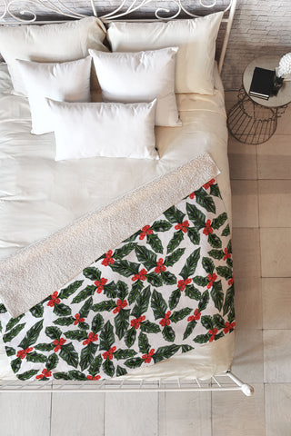 Gabriela Fuente Christmas forest Fleece Throw Blanket
