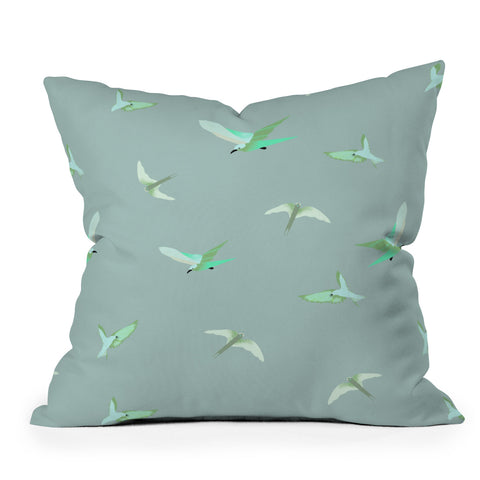 Gabriela Fuente Fly with me green Throw Pillow