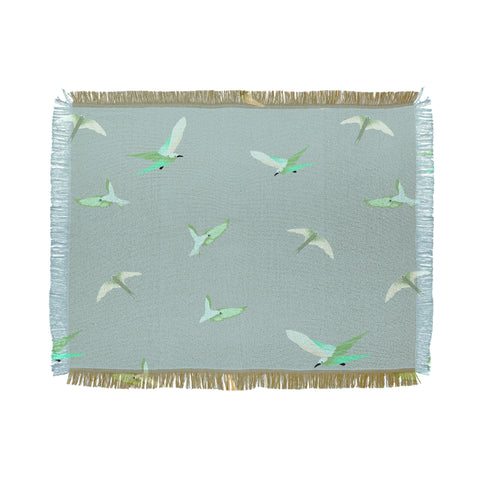 Gabriela Fuente Fly with me green Throw Blanket