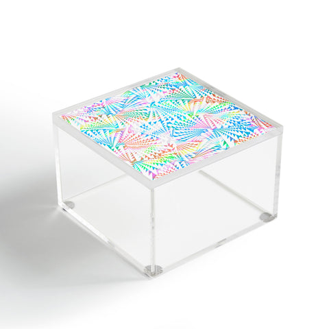 Gabriela Fuente Geometric rainbow Acrylic Box