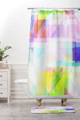 Gabriela Fuente geometric splash Shower Curtain And Mat